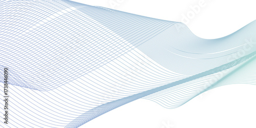 Dynamic minimal smoke sound line. Abstract glowing white blend line smooth flow soundwave curve energy gradient vector futuristic digital outline line science design.	