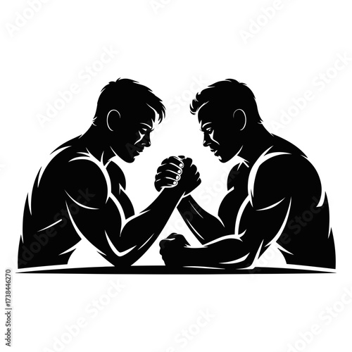 Arm wrestling competition vector illustration design