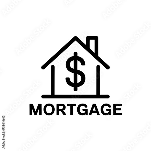 Mortgage rates house loan and home finance illustration
