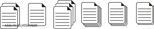 A collection of icons representing stacks of documents, varying in the number of pages shown.