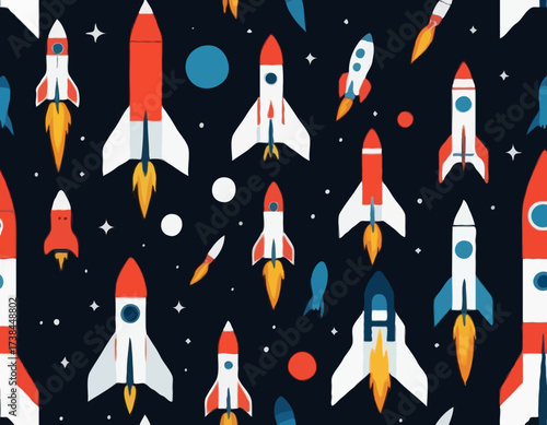 Rocket Launch Images vector isolated on white background.