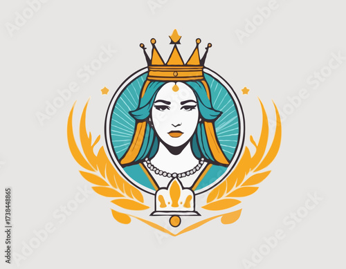 Queen Emperor logo vector design isolated on white background.