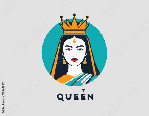 Queen Emperor logo vector design isolated on white background.