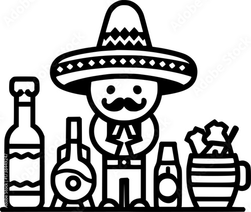 Cinco de Mayo sign, symbol, vector, art