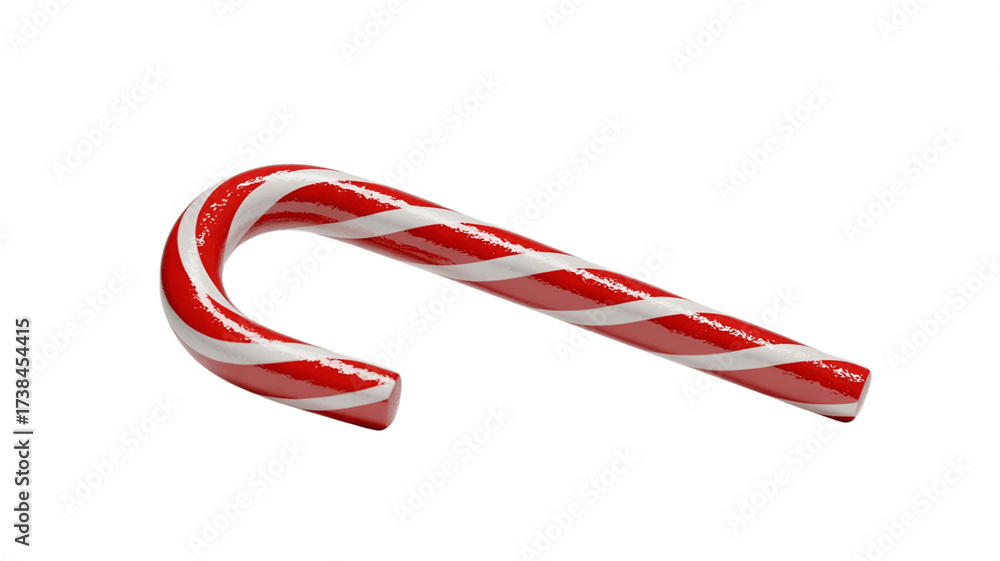 Fototapeta premium A close-up shot of a delicious candy cane with red and white stripes.
