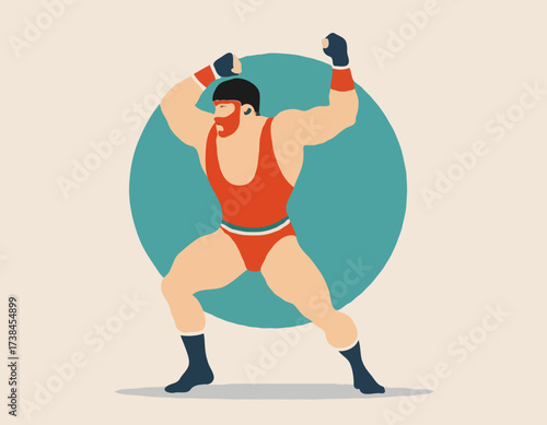 Roman Greco Wrestler image vector. Greco Roman Wrestling Vector image.
