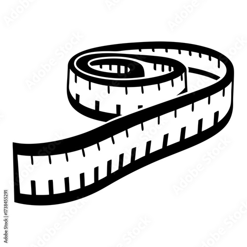 Stylized illustration of a measuring tape coiled and ready to measure things
