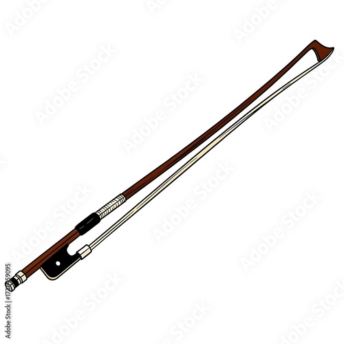 Violin bow illustration isolated on white background