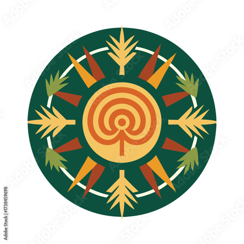 Native American Kiva Circle Sacred Pattern
