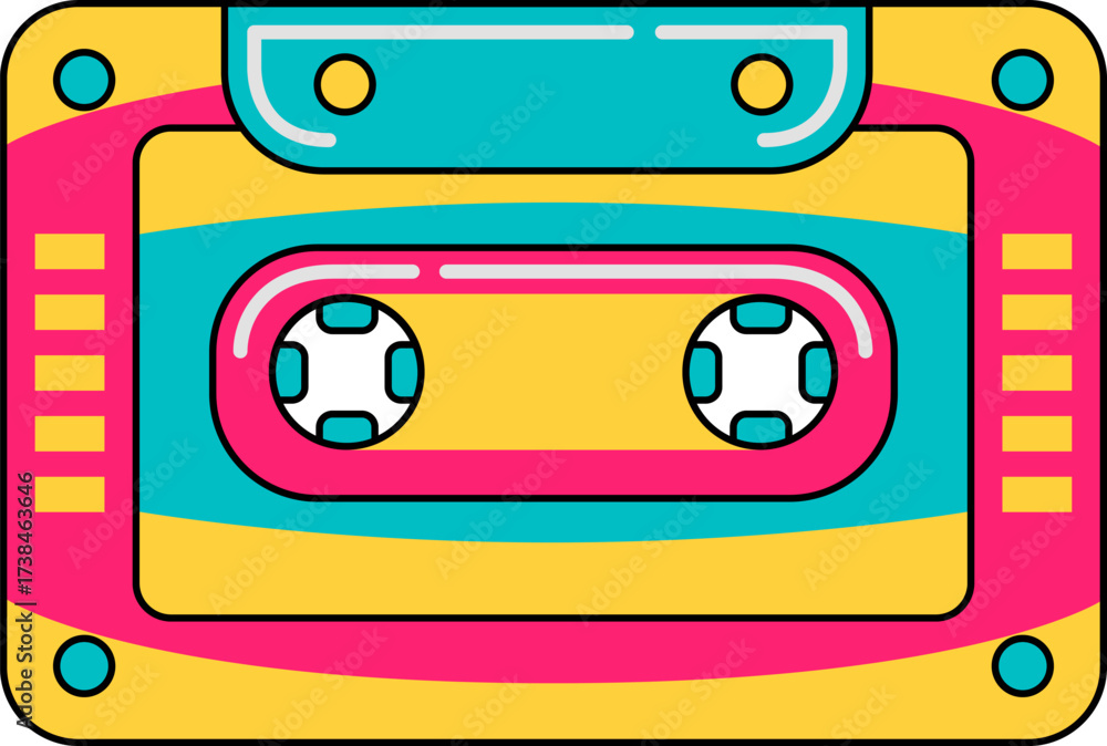 Naklejka premium 90's technology vector illustration