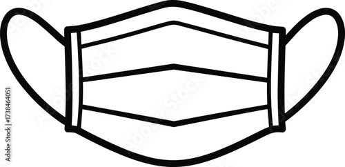 Medical face mask vector illustration, protective healthcare equipment, surgical mask icon, safety breathing protection, hospital, pandemic, prevention design
