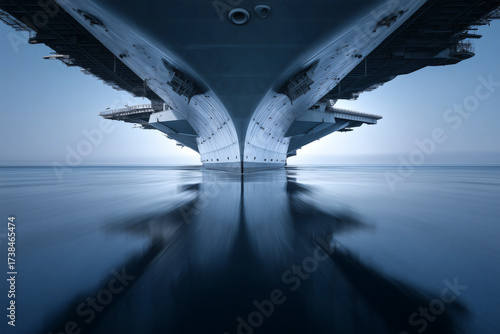 Naval vessel in the ocean