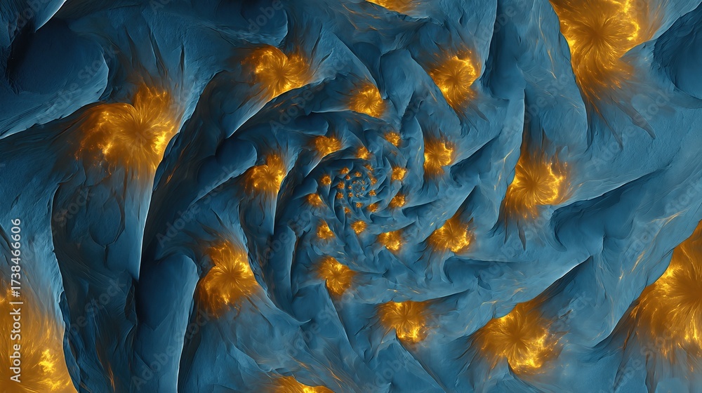 Fototapeta premium Cosmic Dust Cloud Forms Stunning Golden Ratio Patterns in Deep Space