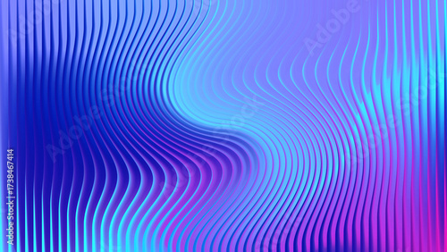 Abstract blue and purple gradient with vertical stripes and waves