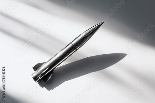 Metal Rocket on White