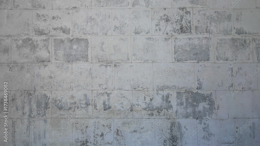 Fototapeta premium The wall is lined with flat stone slabs