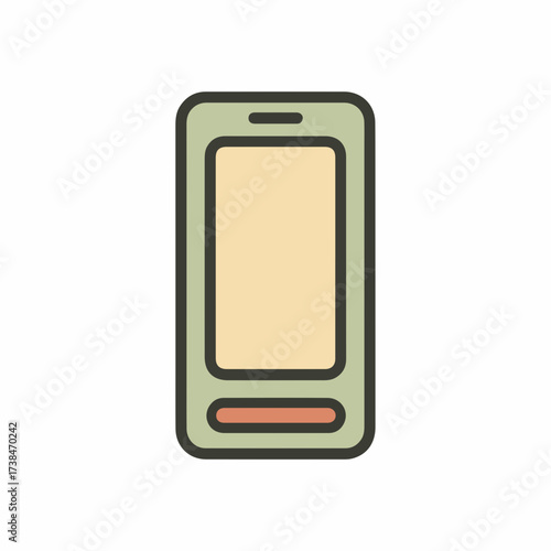 Minimalist Phone Handset Icon in Geometry
