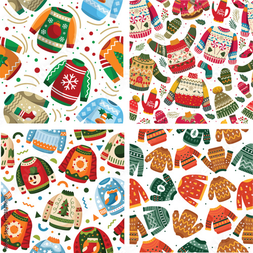 Christmas Ugly Sweaters Seamless Pattern