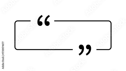 Modern Black Rectangle Quote Box Transparent PNG for Typography Layout