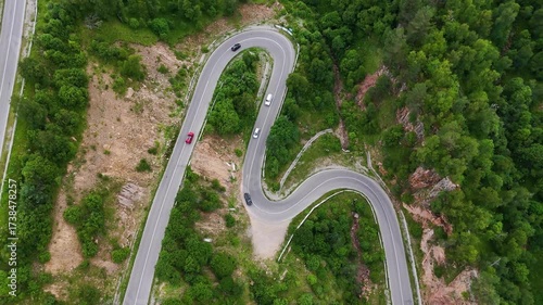 a winding road - a serpentine in the mountains leading to the Dzhily-su tract, where cars drive