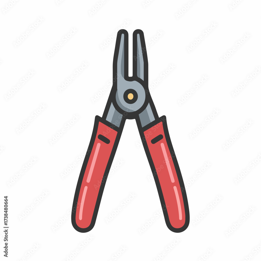 Fototapeta premium Sleek Pliers Icon in Minimalist Style