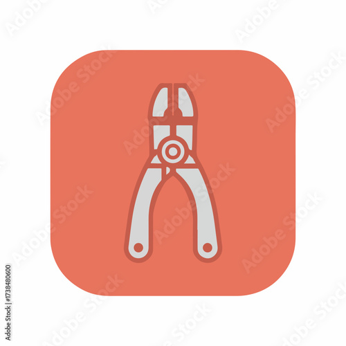 Utility Pliers Icon in Minimalistic Design