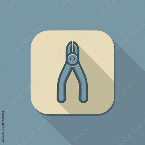 Simple Pliers Icon in Monochrome Style