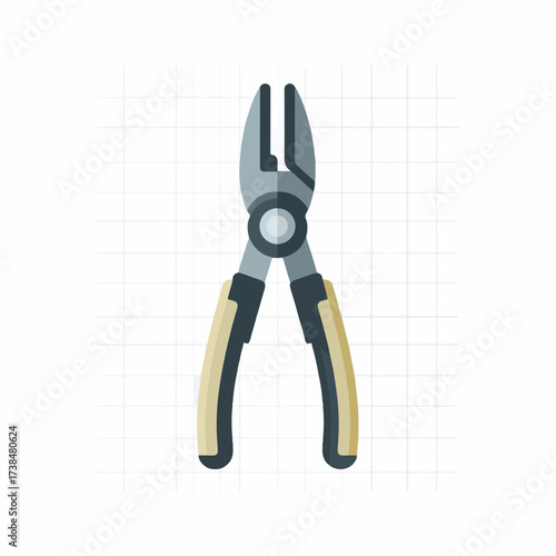 Minimalist Pliers Icon Design with Soft Colors