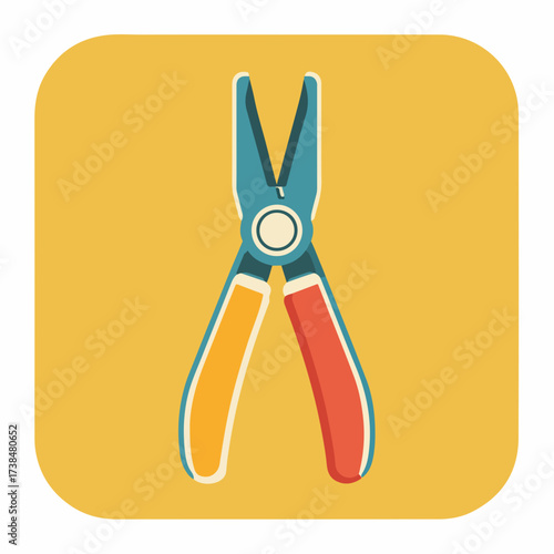 Modern Pliers Icon in Geometric Style