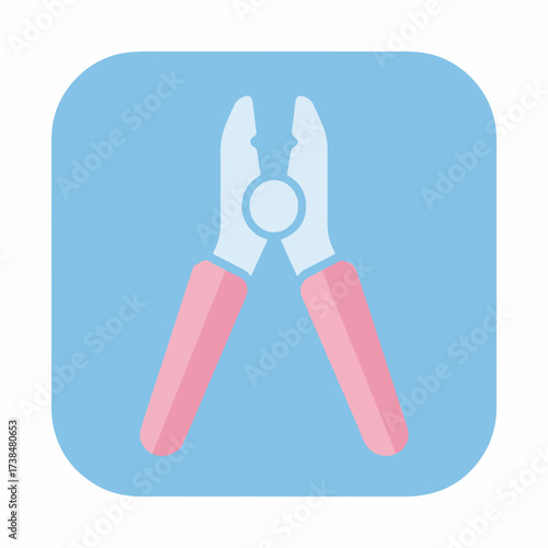 Minimalistic Pliers Icon with High Contrast