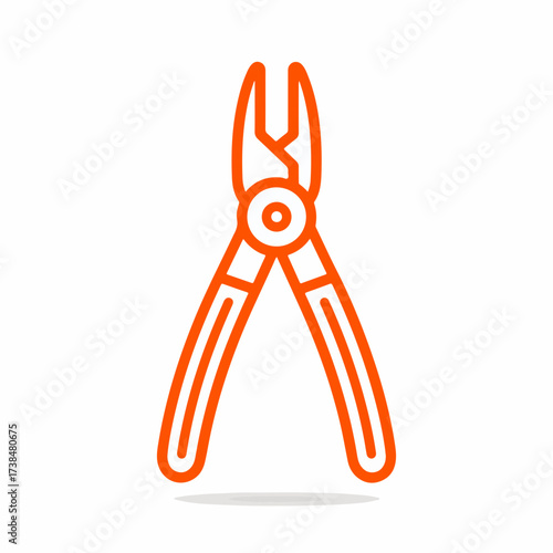 Minimalist Pliers Icon in Flat Design