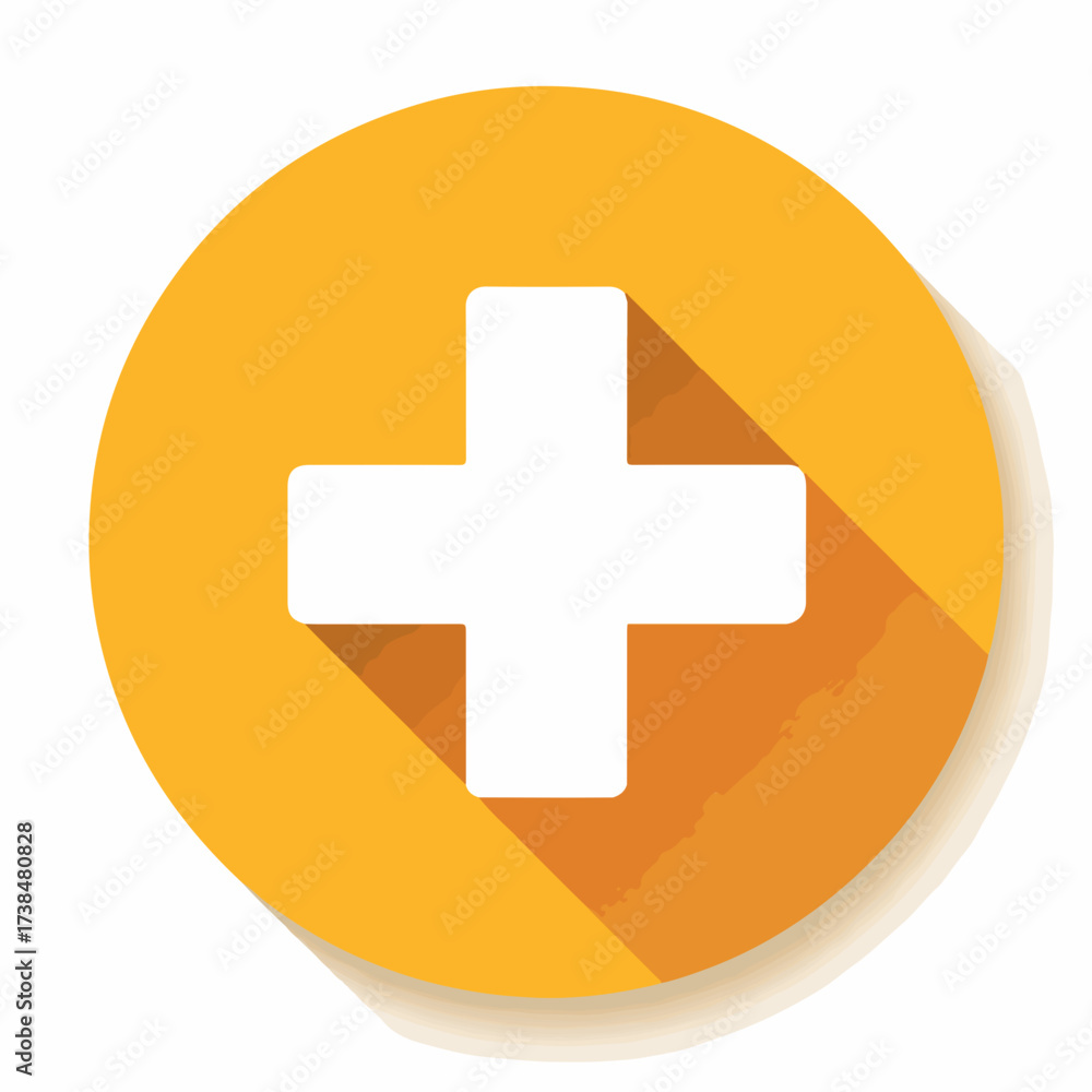 Fototapeta premium Simple Plus Symbol Icon in Pale