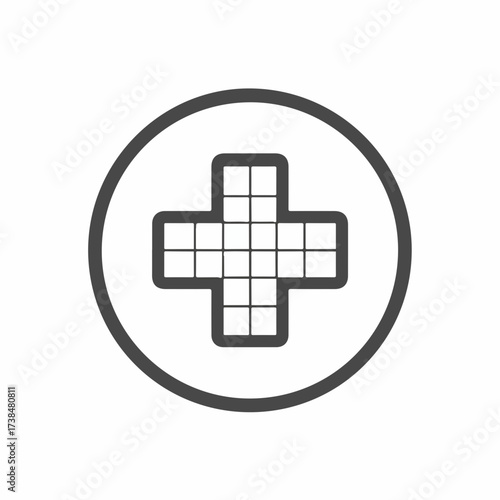 Simple Plus Symbol Pictogram in Pale Design