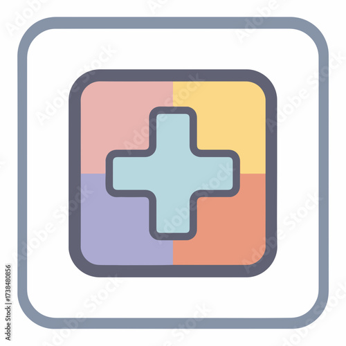 Simple Plus Symbol in Soft Colors