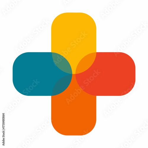 Simple Plus Sign Flat Design Icon