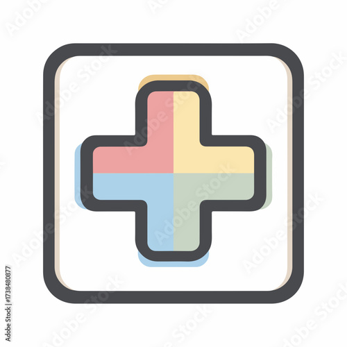 Sleek Plus Symbol in Soft Colors