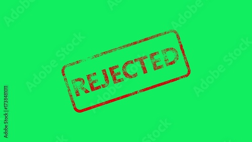 Red Rejected text grunge rubber stamp animation