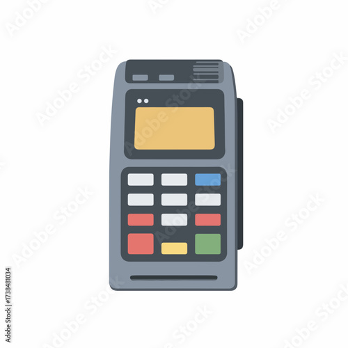Modern POS Terminal Flat Icon Design