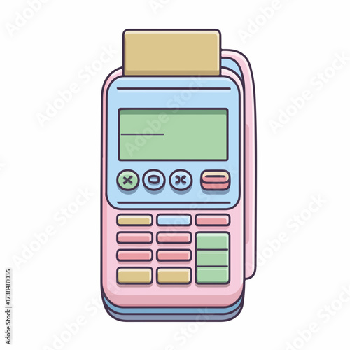 Modern POS Terminal Flat Pictogram Icon