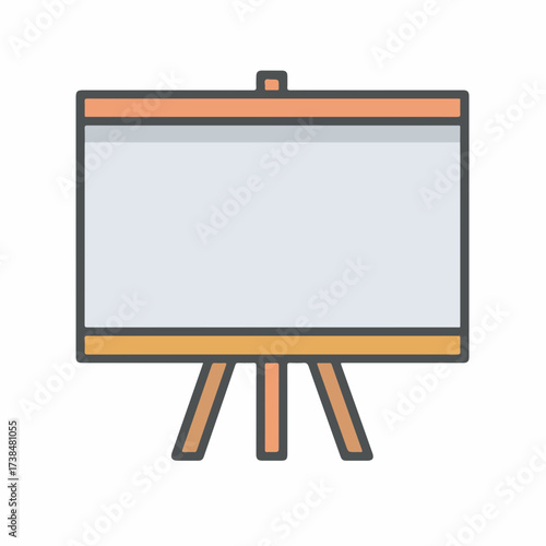 Monoline Presentation Board Icon Design