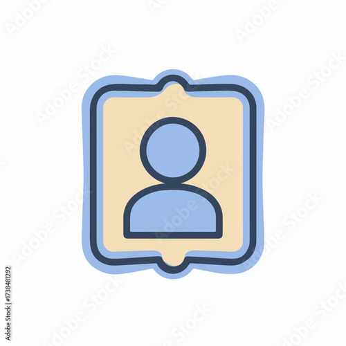 Elegant Profile Badge Monoline Icon Design