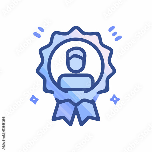 Monoline Profile Badge Icon Design