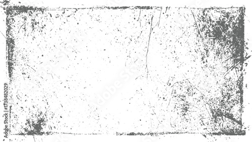 distressed grunge background with gray speckles and scratches on a white surface.