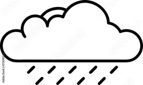 Vector art of weather forecast icon showing a cloud with rain represents rainy weather and precipitation