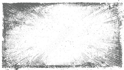 distressed grey grunge texture with radial lines and scattered speckles on a white background.