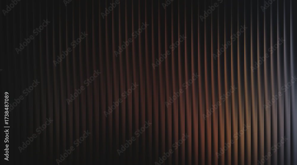 Obraz premium Dark ribbed texture with warm light reflections