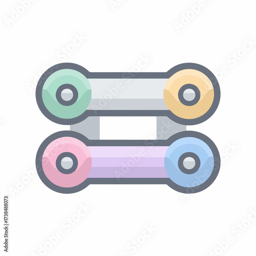 Pull Request Flat Icon in Pastel Colors