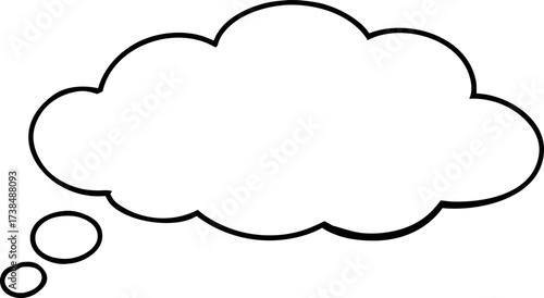 Vector art of thought bubble, a simple and clean graphic element for adding text or speech in creative designs and layouts