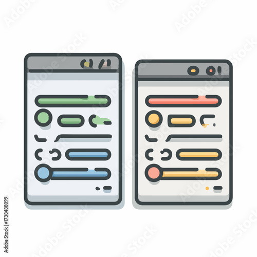 Sleek Pull Request Flat Icon Design