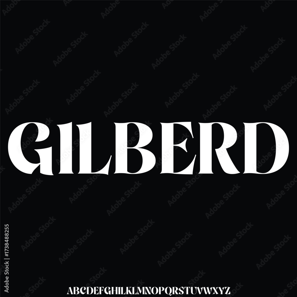 Fototapeta premium Modern sporty wide sans serif alphabet display font vector illustration